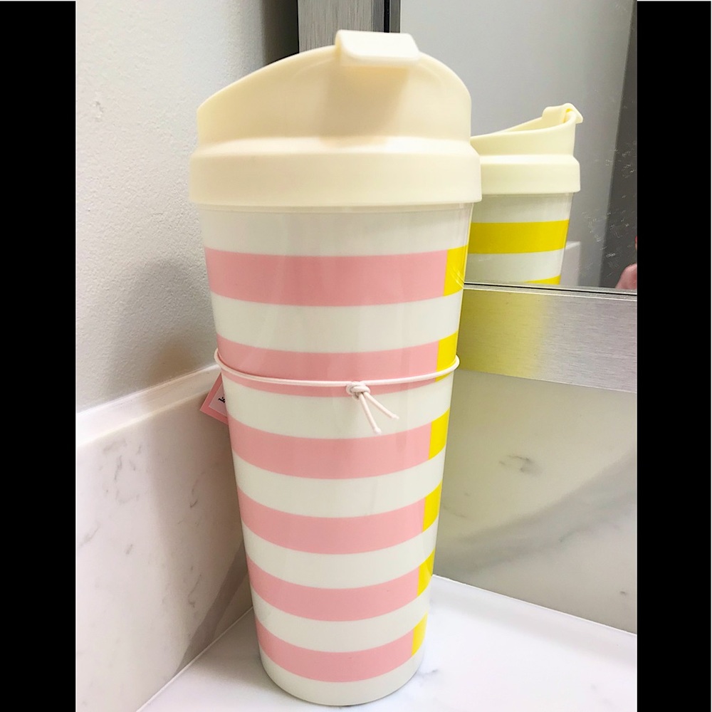 🆕🔥RARE KATE ♠️SPADE 16 FL OZ.SUPER CUTE&REALLY BEAUTIFUL 2TONE STRIPED TUMBLER - Picture 3 of 16